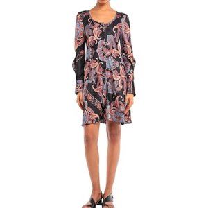 Chloe Paisley Print Short Dress Multi Color Sz 38